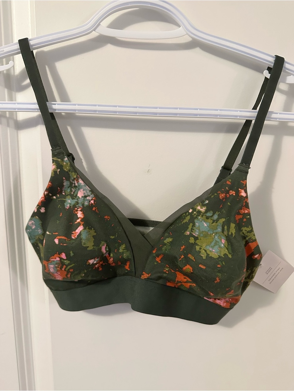 Auden Olive Green Floral Wireless Bralette